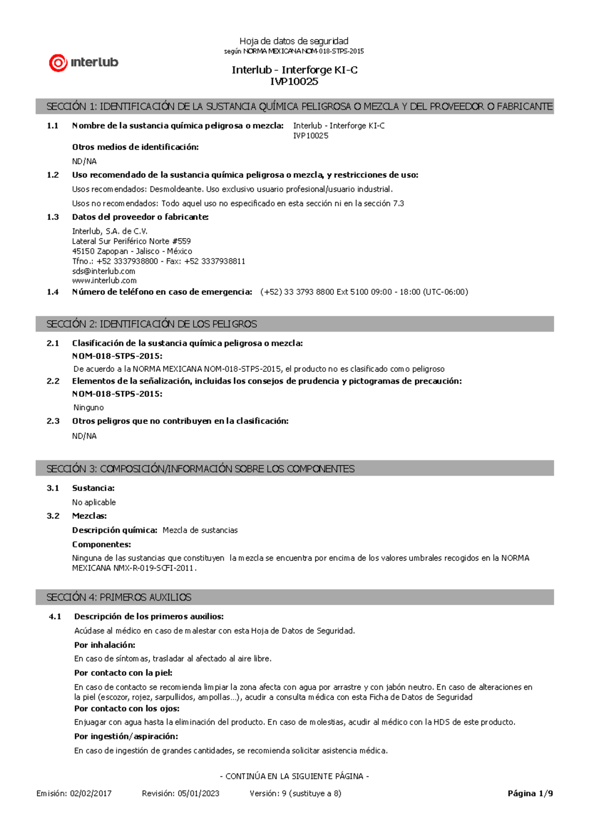Interforge - tarea - Interlub - Interforge KI-C IVP según NORMA ...