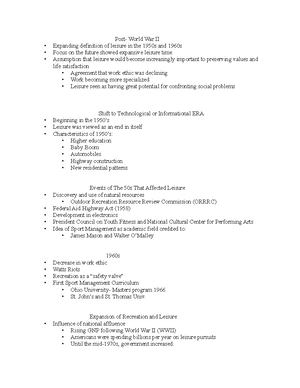 RSM 242 Leisure Service Delivery System - What is the Leisure Service ...