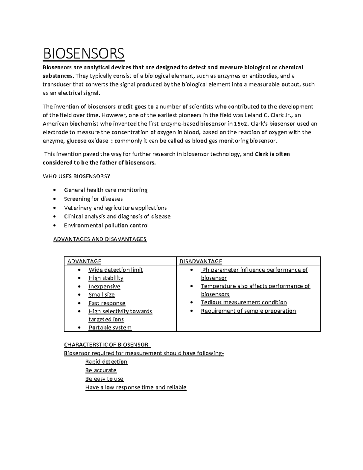ENVIRONMENTAL BIOTECHNOLOGY BIOSENSORS Biosensors are analytical