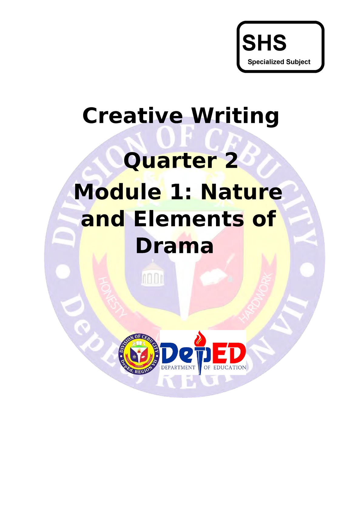 creative writing subject module