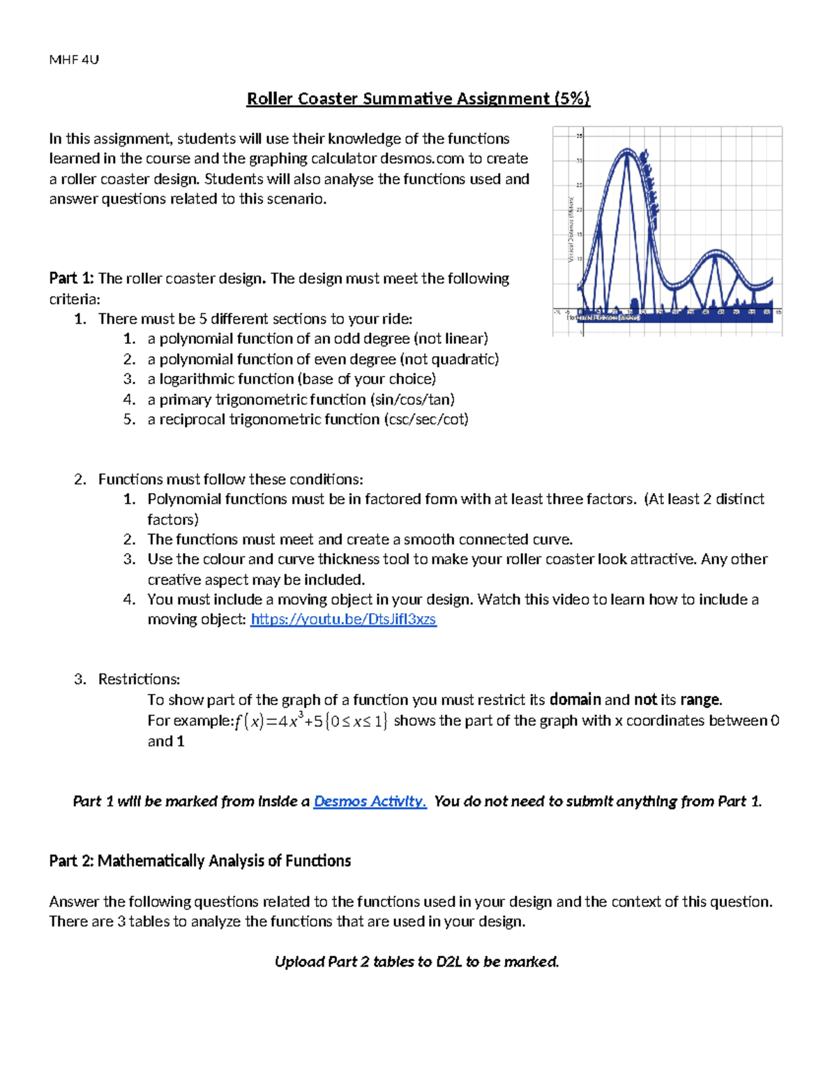 roller coaster summative assignment (5 )