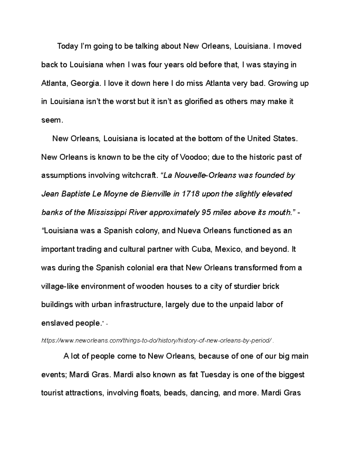 essay on new orleans