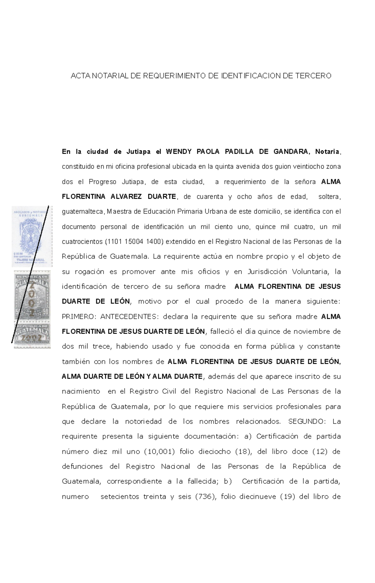 1 Acta Notarial De Requerimiento Identificacion De Tercero Acta Hot