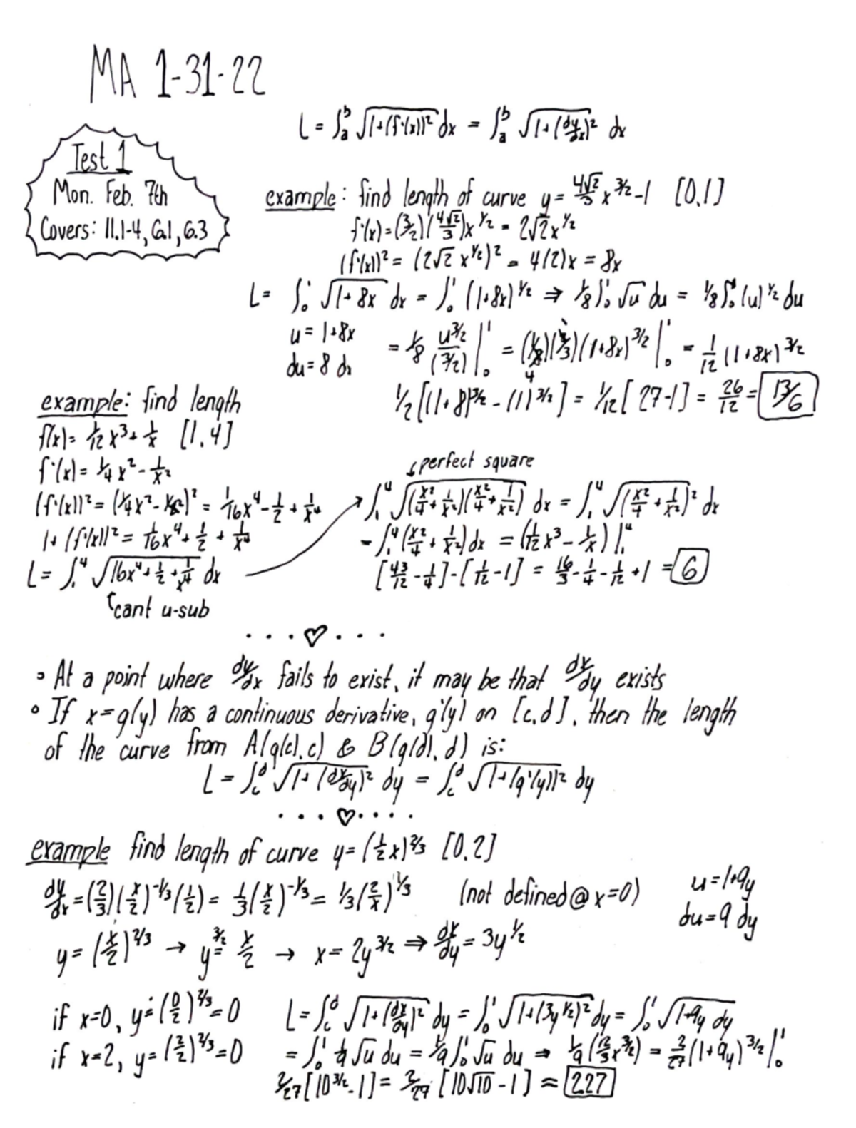 MA 2022-01-31 - Calculus B Notes - U= Lsx 9 8 4 MA 1-31- L- Kody - De ...