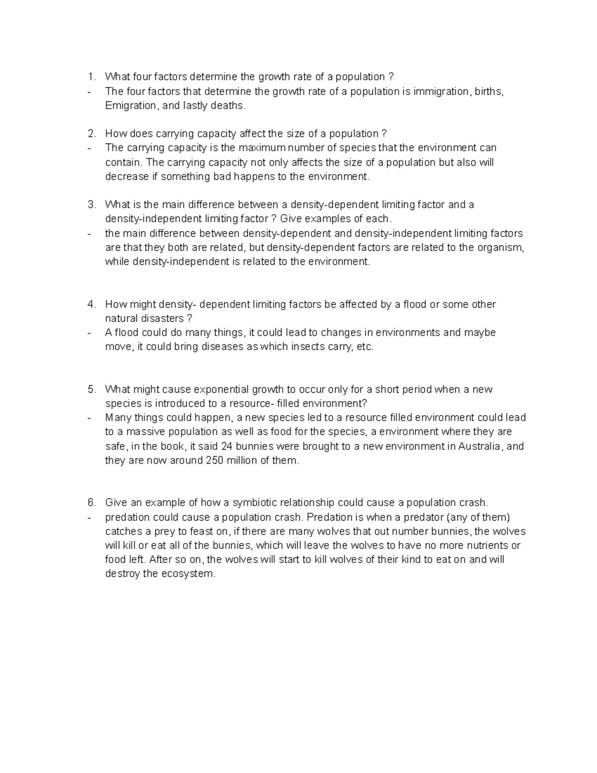 Population Growth Patterns Reading And Questions - Jayden Goodman 