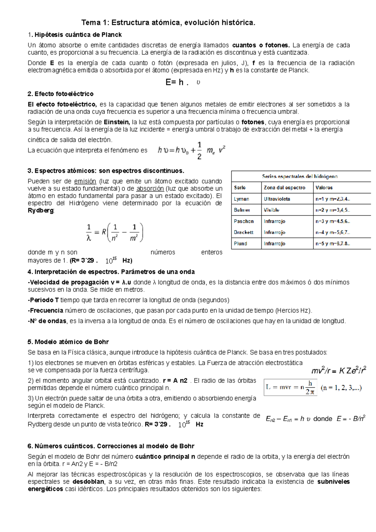 Apuntes quimica conceptos y formulas completo - Tema 1: Estructura ...