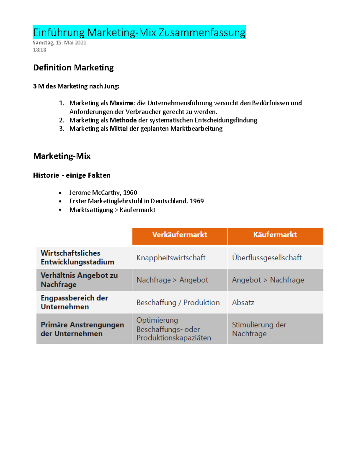 Zusammenfassung Marketing Mix Einf Hrung Marketing Mix