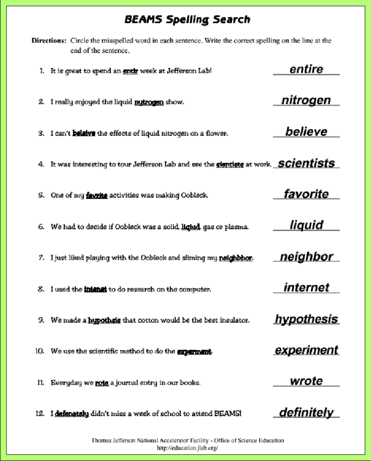 Tea01.l (1) 1 - Cheat sheet for science - BEAMS Spelling Search ...
