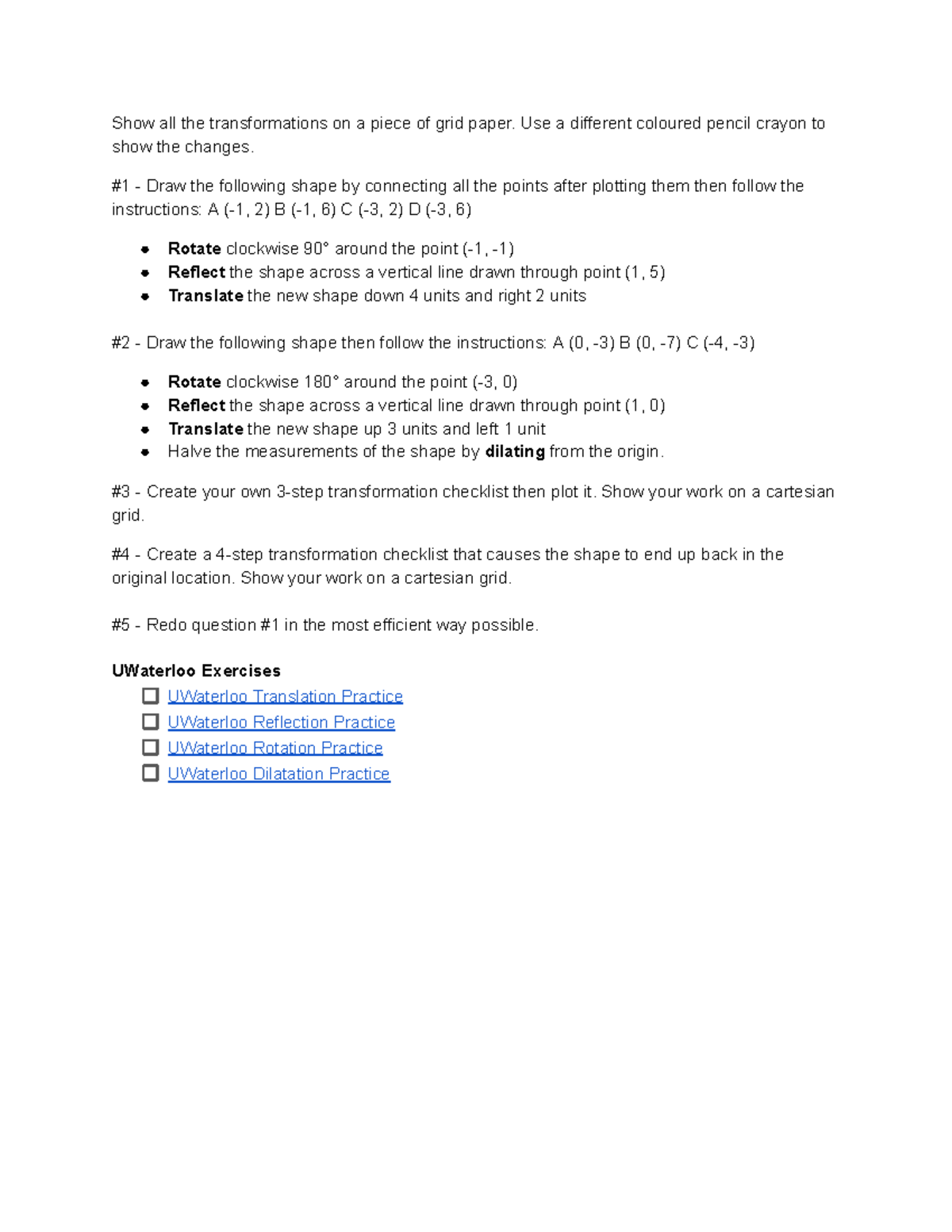 Copy of 2.1 - Coordinate and Transformation Challenge - Show all the ...