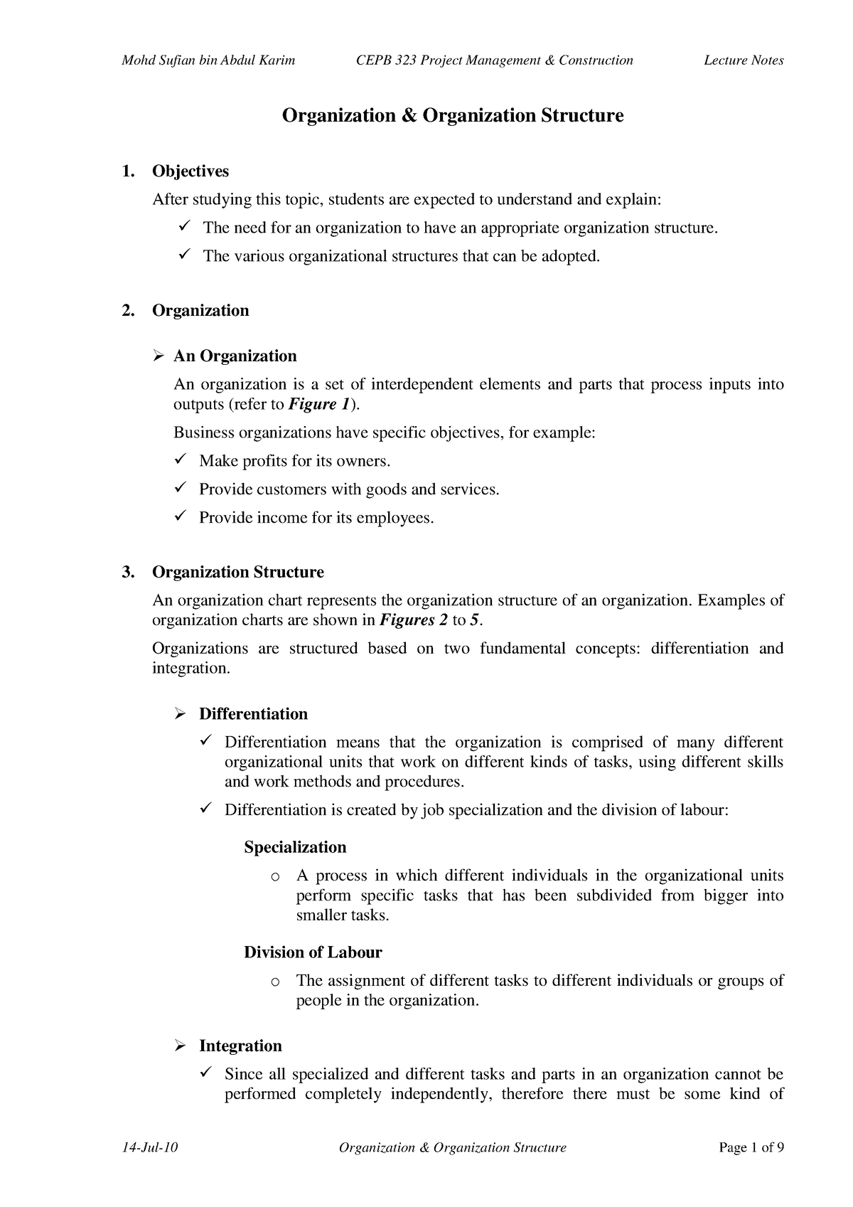 3-module-1-organizational-structure-1st-sem-2010-11-organization