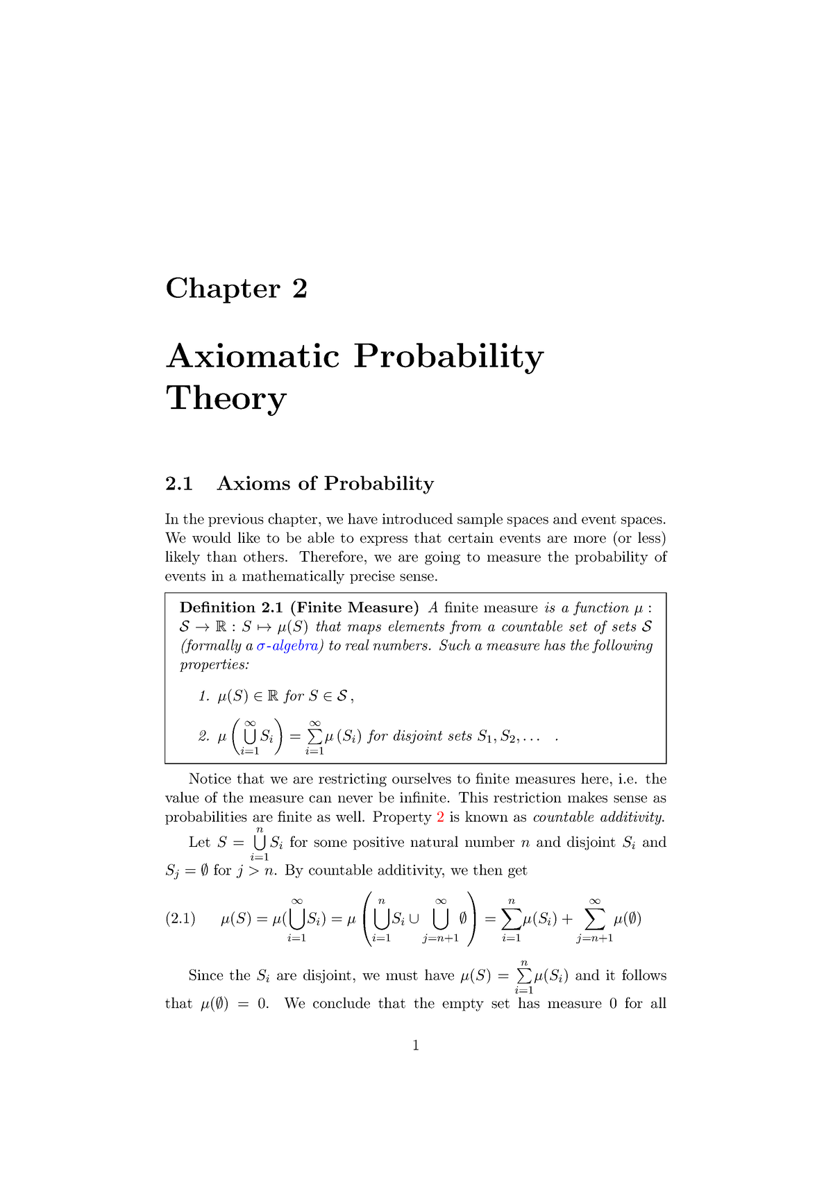 Chapter 2 - BasicProbability Notes - Chapter 2 Axiomatic Probability ...