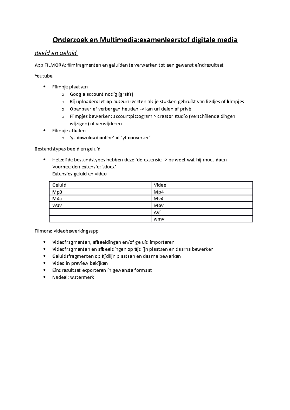 Examenleerstof digitale media Onderzoek en Multimediaexamenleerstof