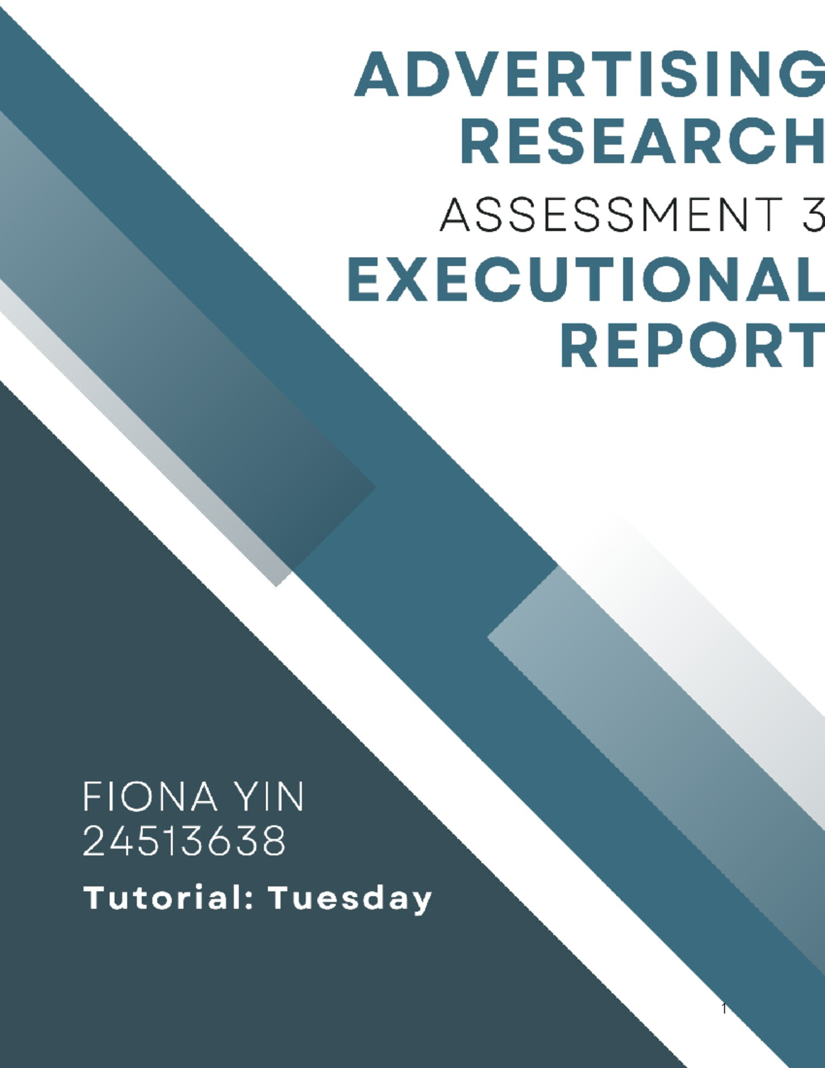 Adv Res - Executional report - Purpose Sample Methodology Step 1: Test ...