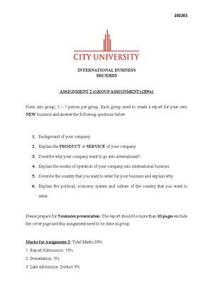 Assignment 2 INT Business CT9 568889 - 202201 INTERNATIONAL BUSINESS ...
