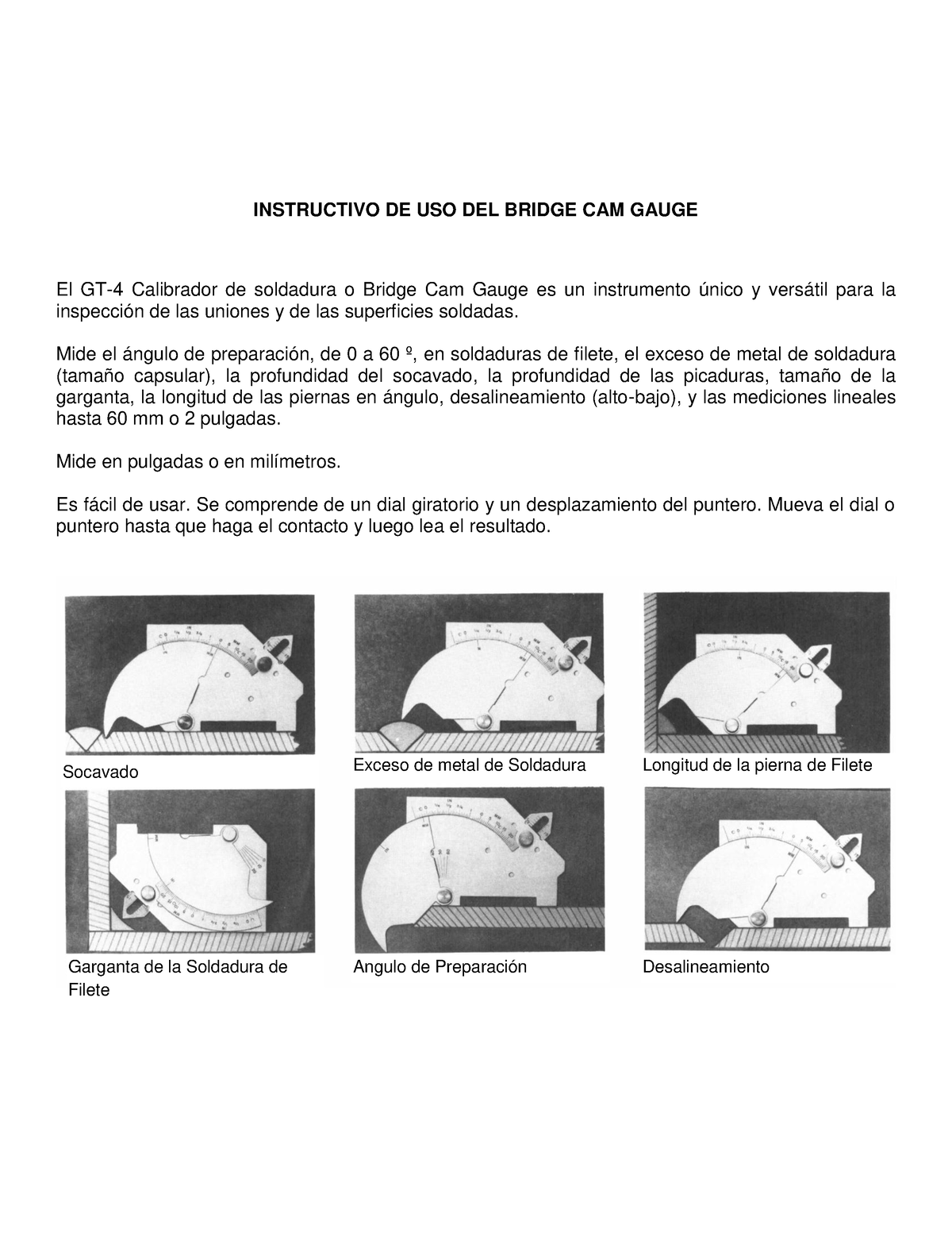 Instructivo De Uso Del Bridge Cam Gauge Instructivo De Uso Del Bridge Cam Gauge El