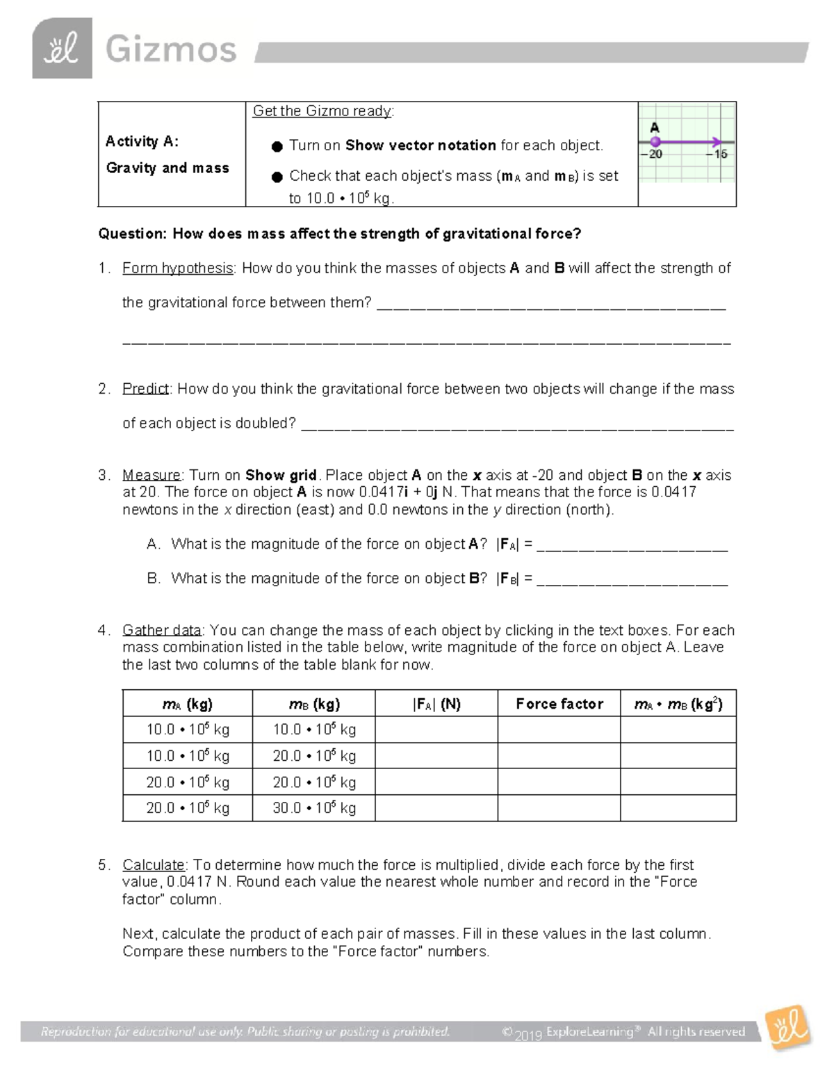 Jakob Shirley - Copy of Gravitational Force SE - Activity A: Gravity ...