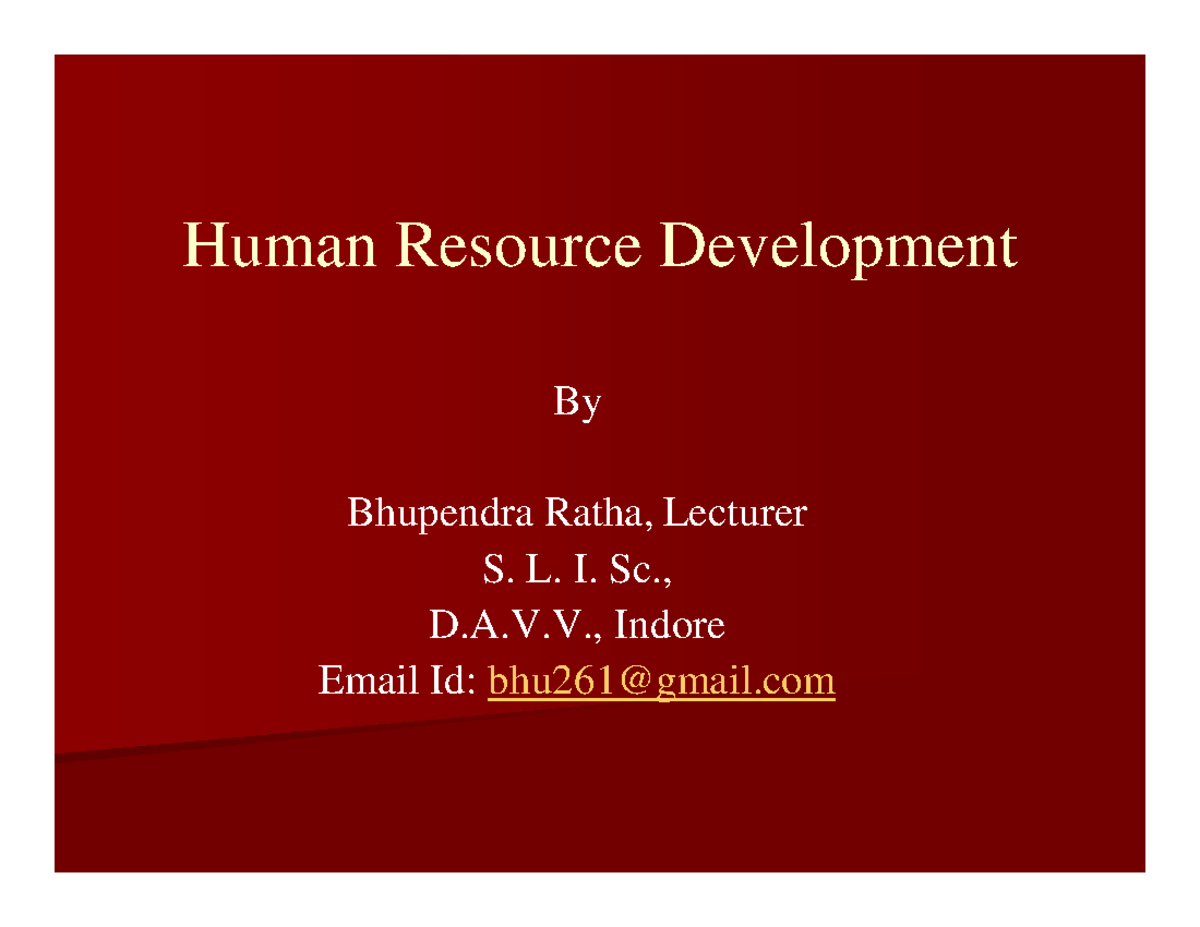 HRD - human resource management - Human Resource DevelopmentHuman ...