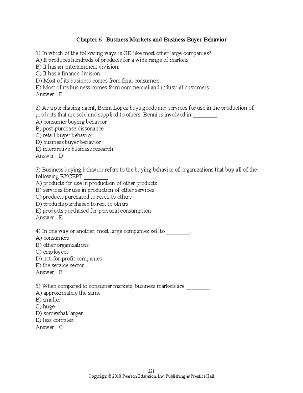 Chapter 6 - sxdsld - Chapter 6 Business Markets and Business Buyer ...