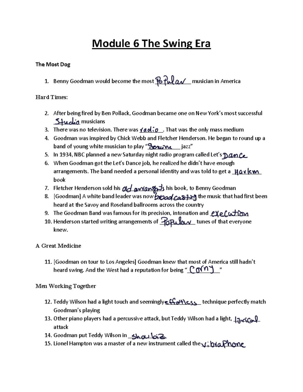 Module+6+The+Swing+Era Module 6 The Swing Era The Most Dog Benny