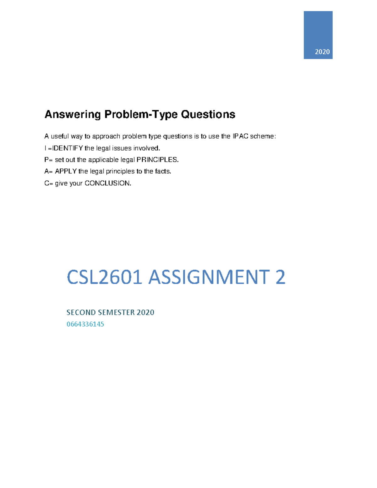CSL 2601 Assingment 2 S2 Answering ProblemType Questions A useful