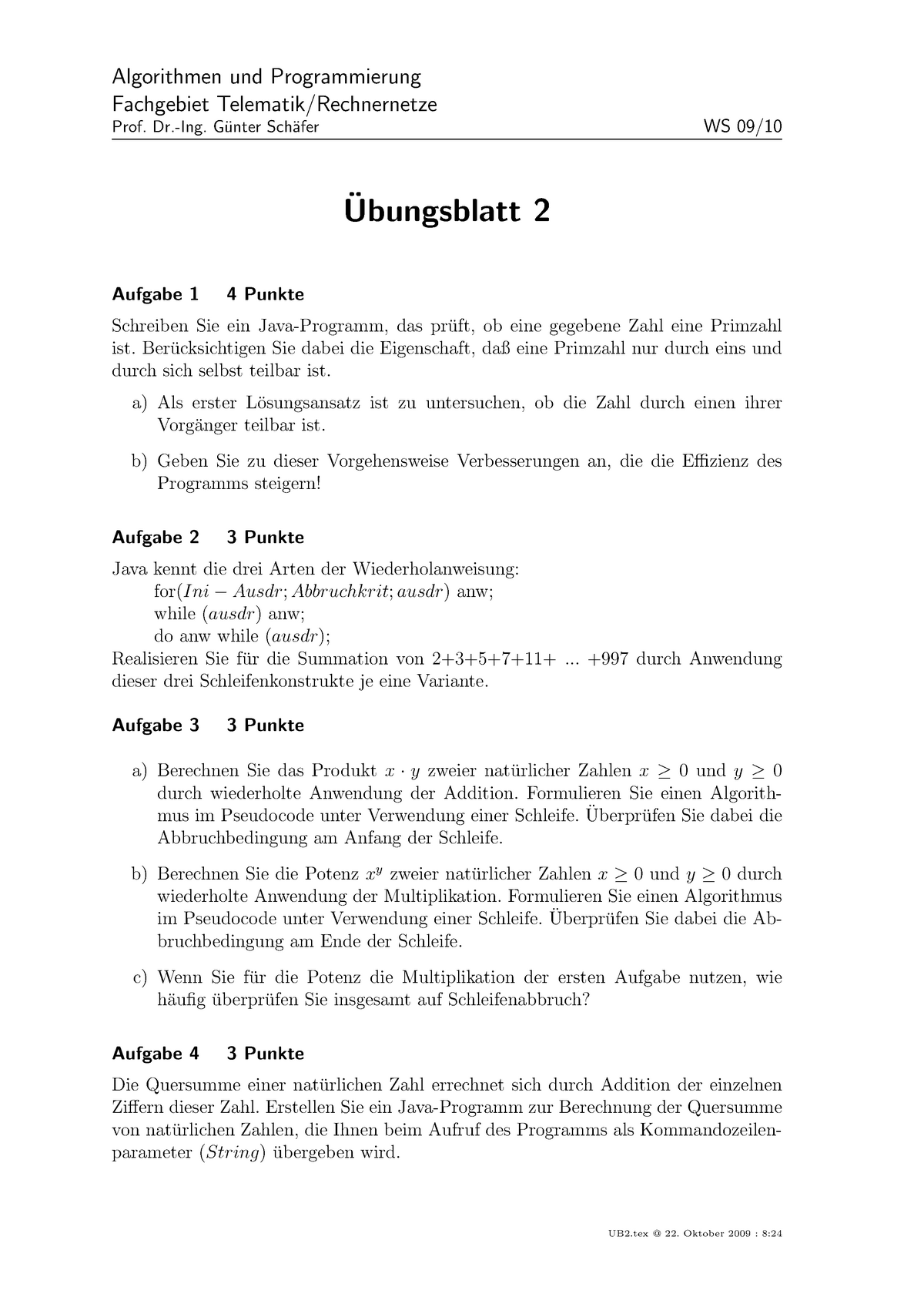 UB2 - Wintersemester - Algorithmen Und Programmierung Fachgebiet WS ...