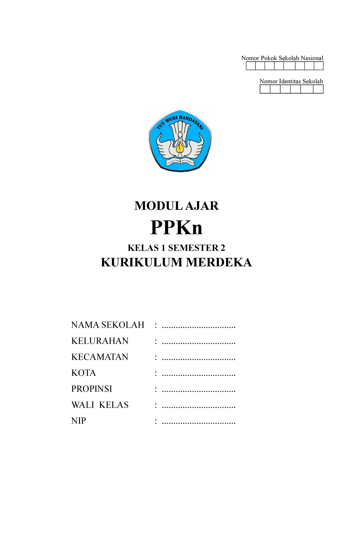 02. Modul Ajar PPKn Kelas 1 Semester 2 [gurusekali] - Nomor Pokok ...