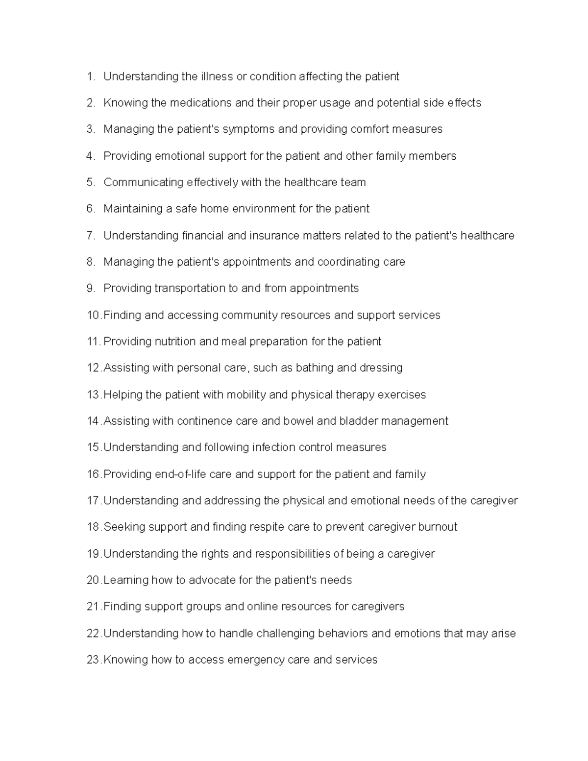 Family and caregiver education and support Understanding the illness