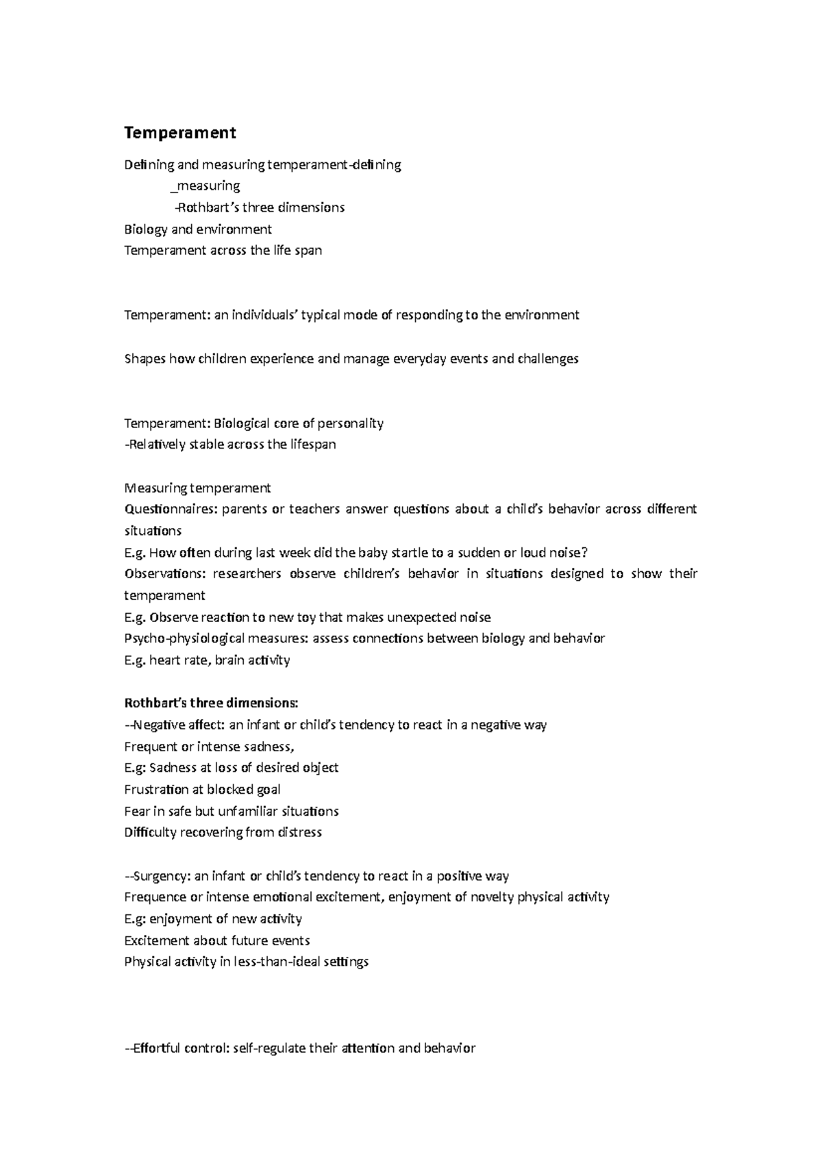 Temperament 9 14 This Course Is An Introduction To Human Development