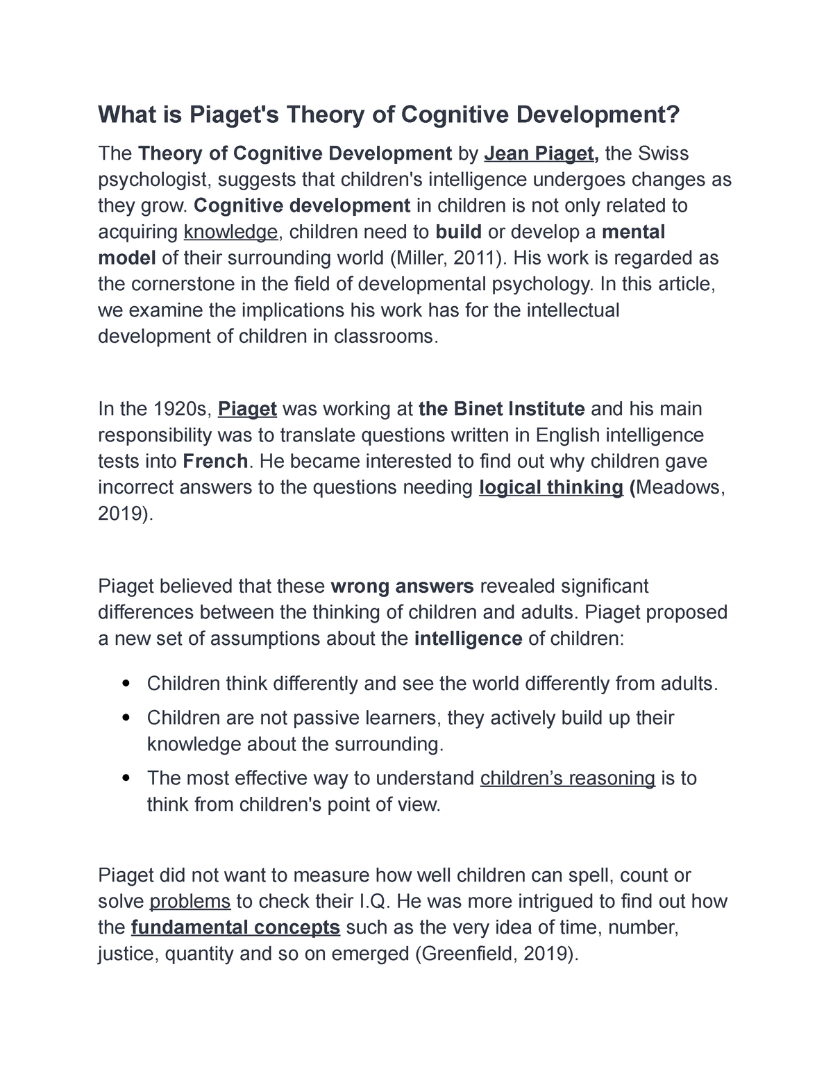 What is Piaget cog. What is Piaget s Theory of Cognitive