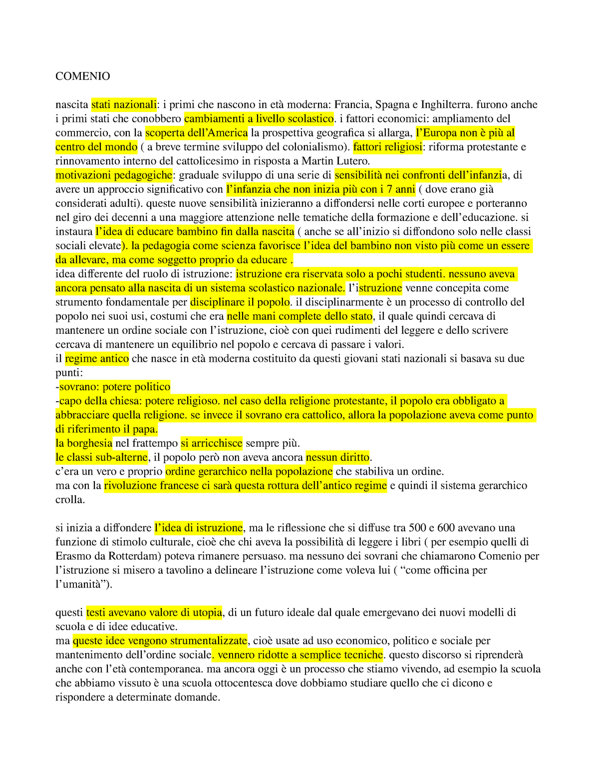 Comenio E Il Suo Contributo Pedagogico Comenio Nascita Stati Nazionali Primi Che Nascono In Et Moderna Francia Spagna Inghilterra Furono Anche Primi Stati Che Studocu