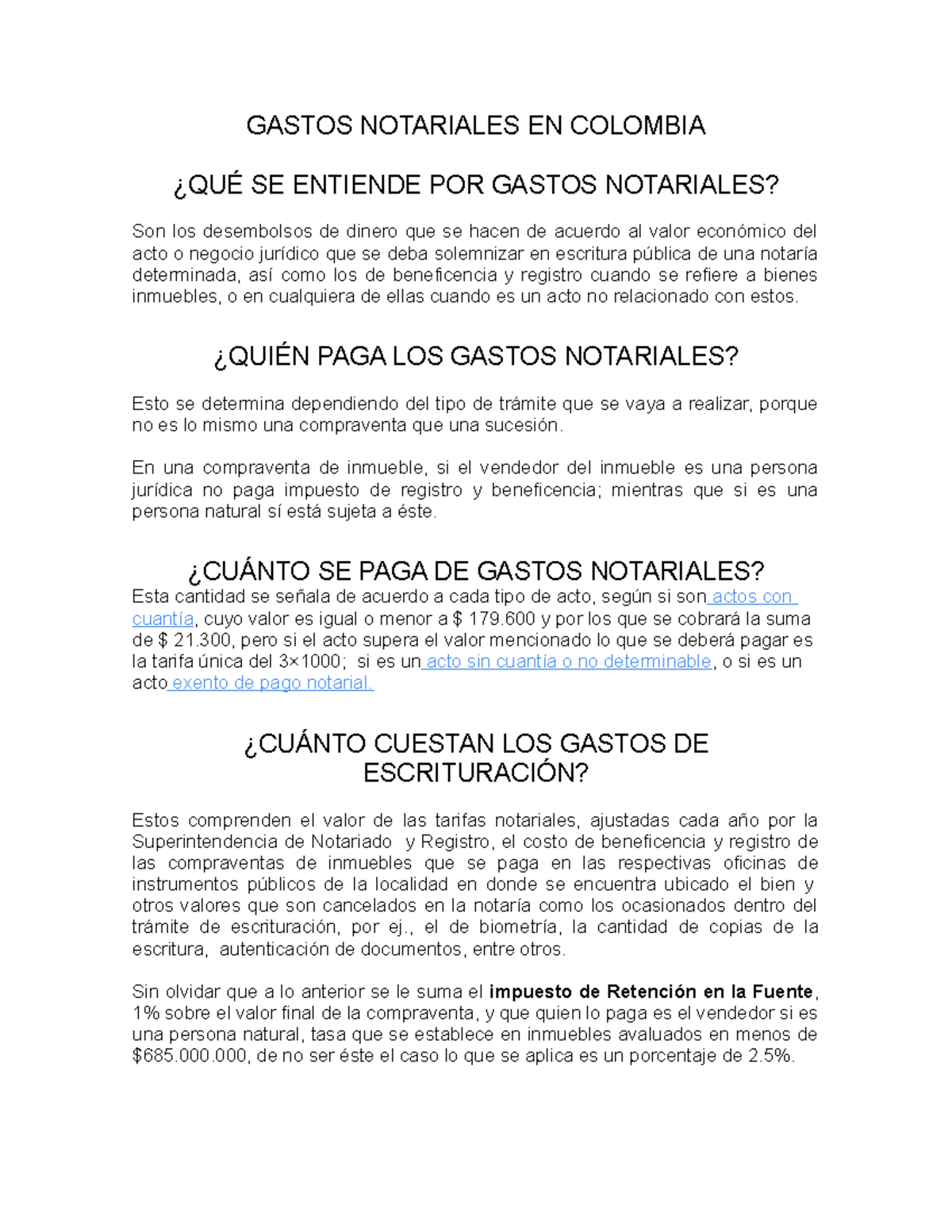 Gastos Notariales EN Colombia - GASTOS NOTARIALES EN COLOMBIA ¿QUÉ SE ...