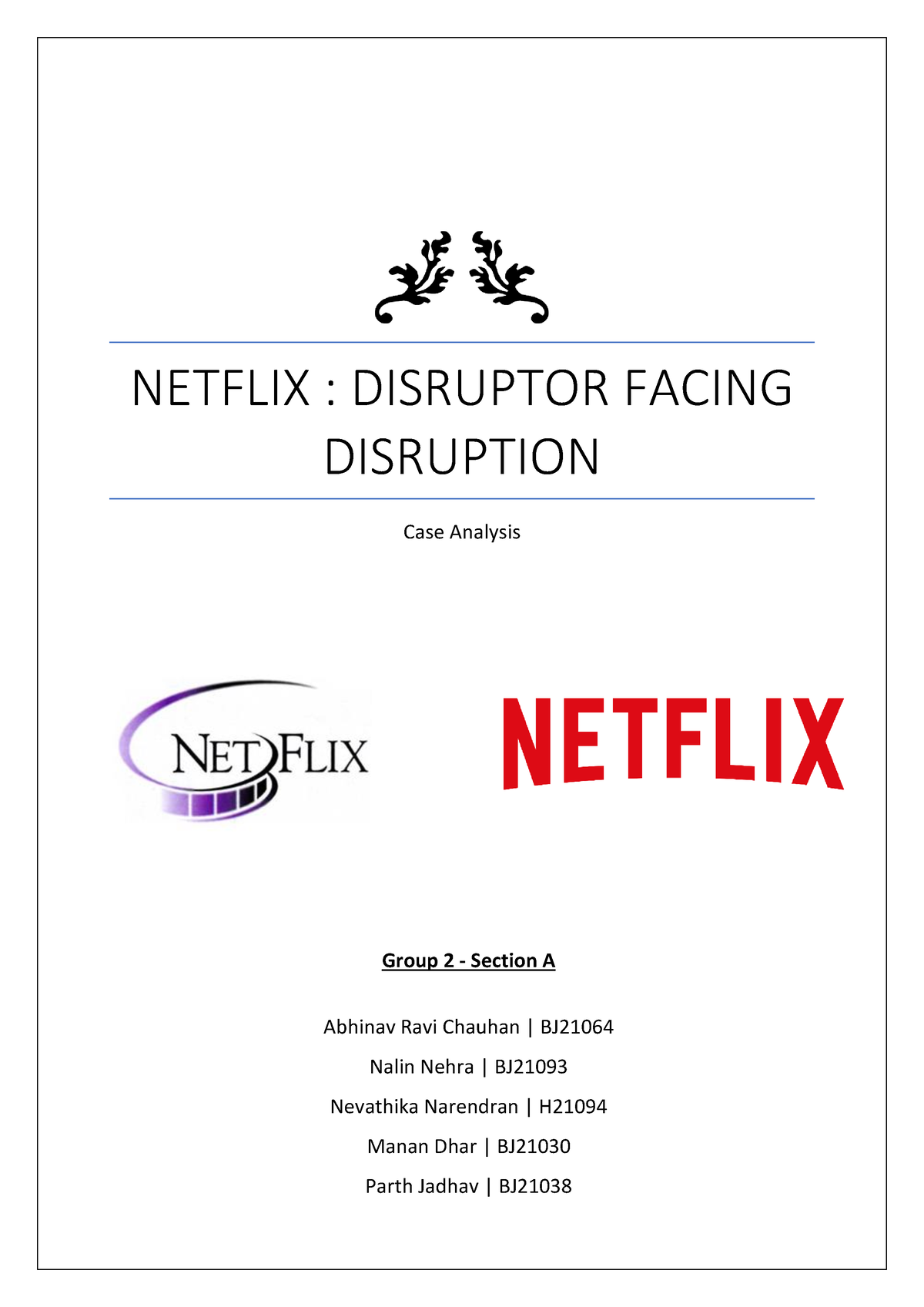 netflix disruption case study