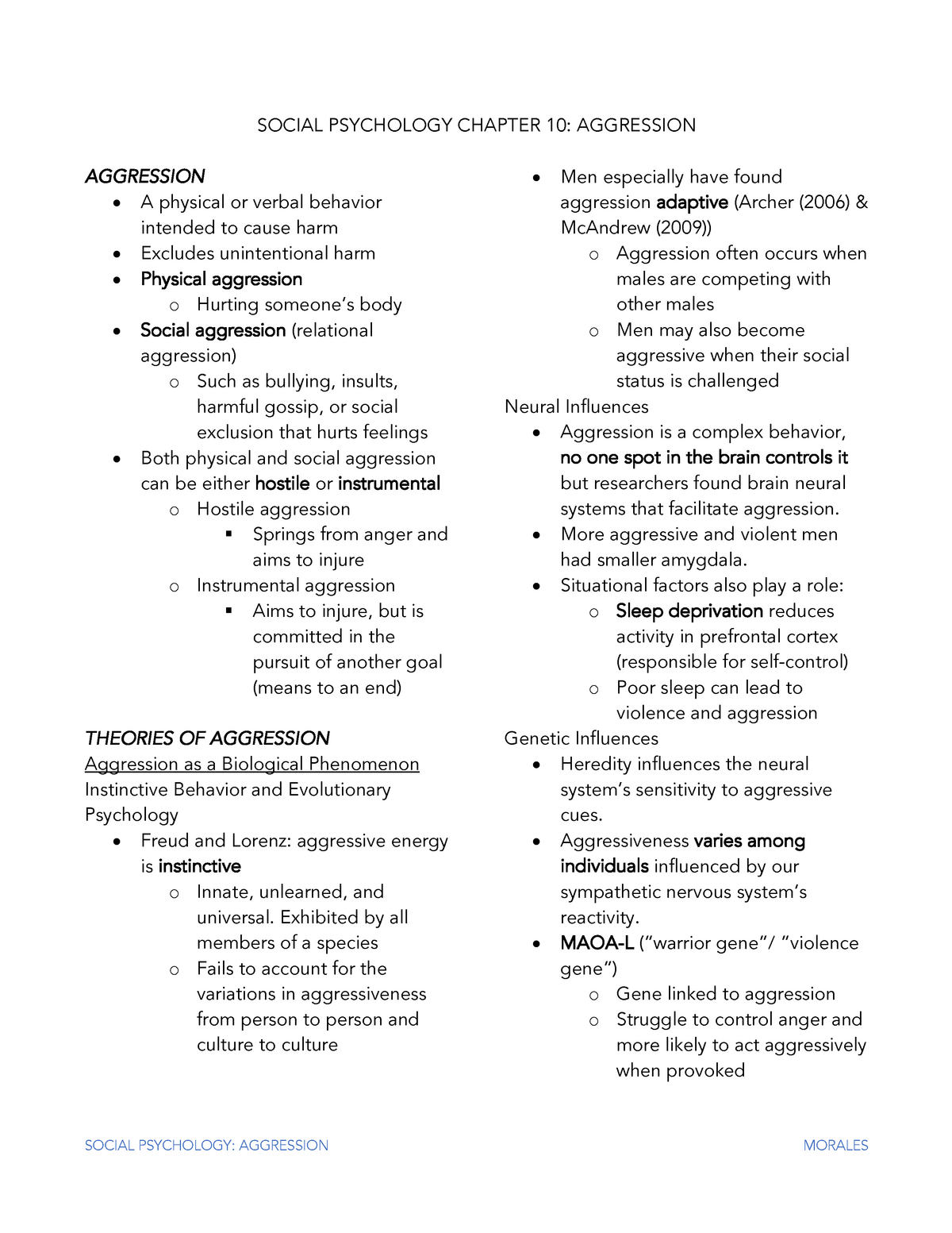 Social Psychology: Aggression - SOCIAL PSYCHOLOGY CHAPTER 10 ...