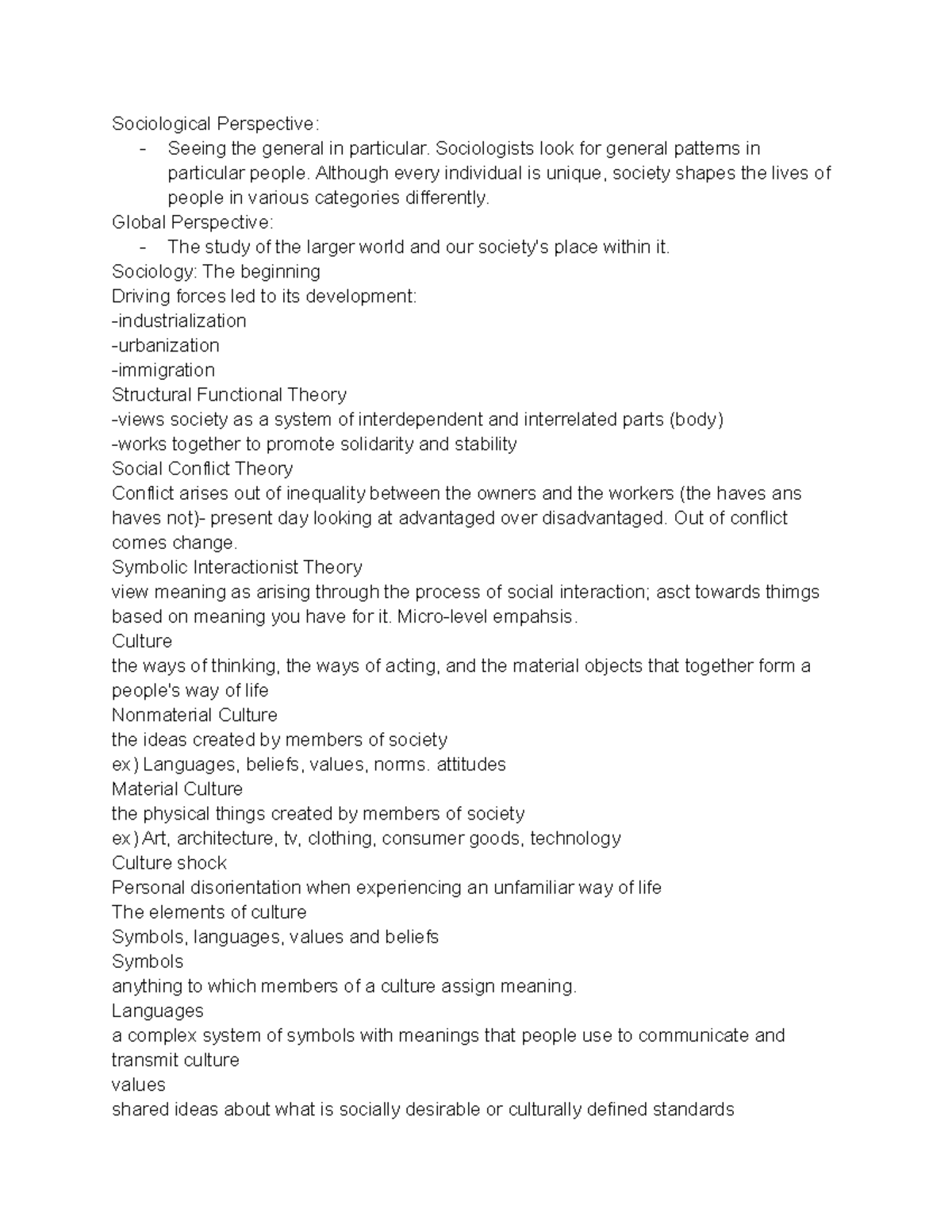 Aaa soci 1 - Notes and definitions taken directly from lecture ...