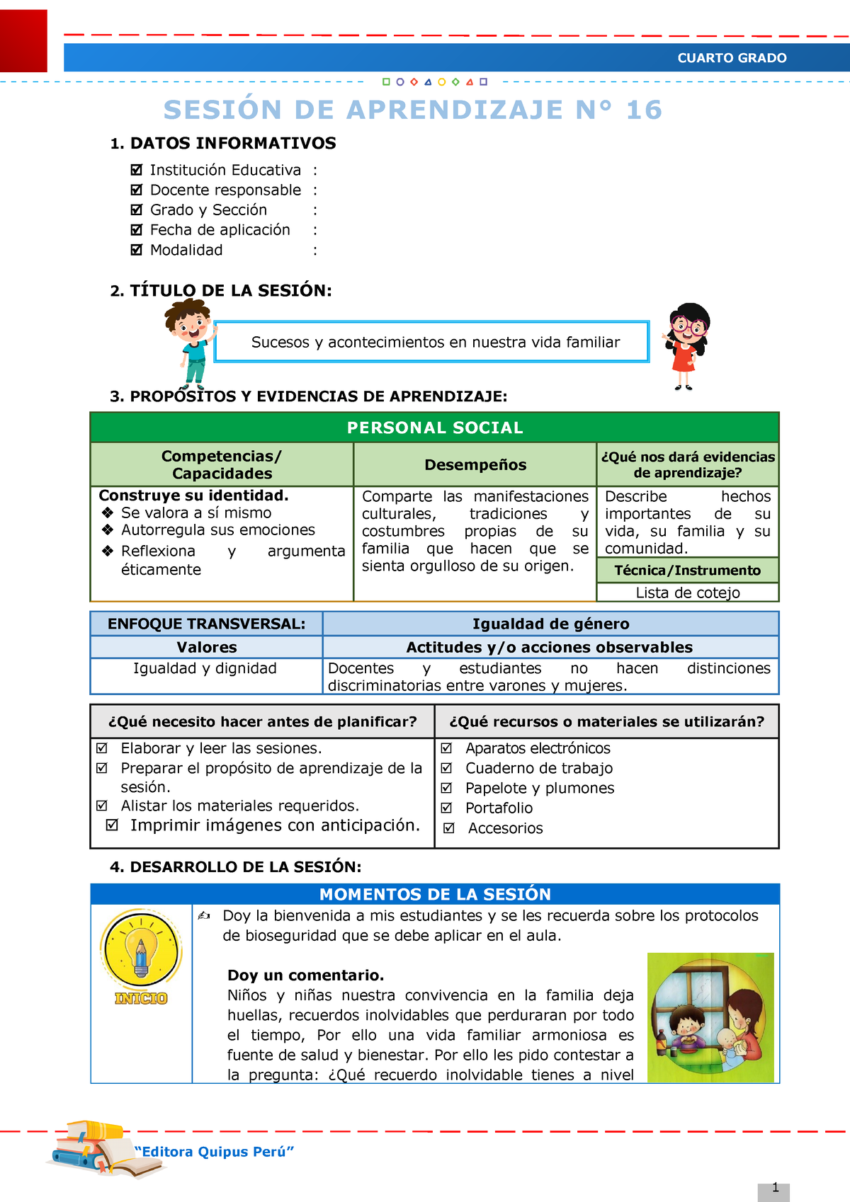 4.- Parte 2 - Sesiones De Aprendizaje - Experiencia De Aprendizaje III ...