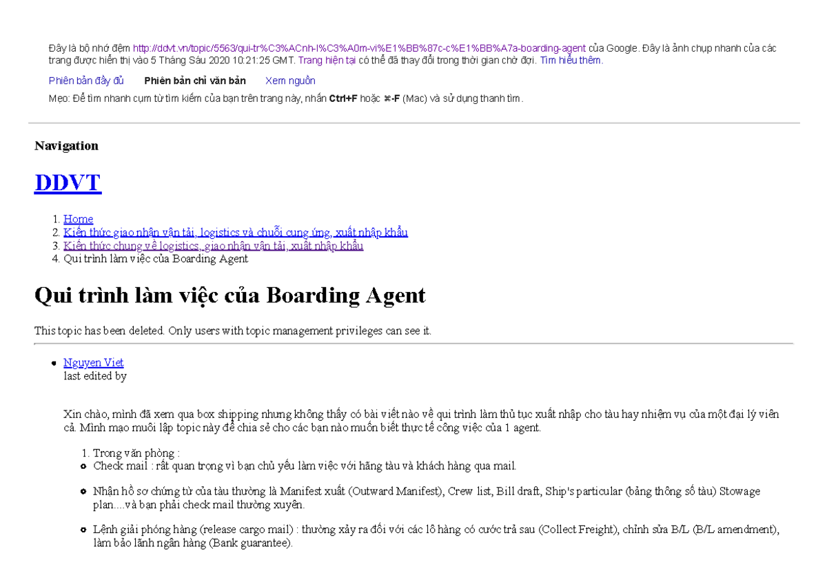 Qui trình làm việc của Boarding Agent - Đây là bộ nhớ đệm - Studocu