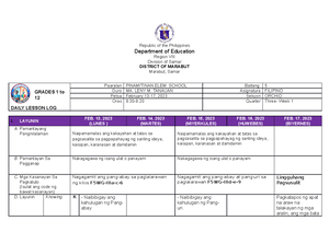 COT 1 IN math - LESSON PLAN FOR CLASS OBERVATION - DAILY LESSON LOG ...