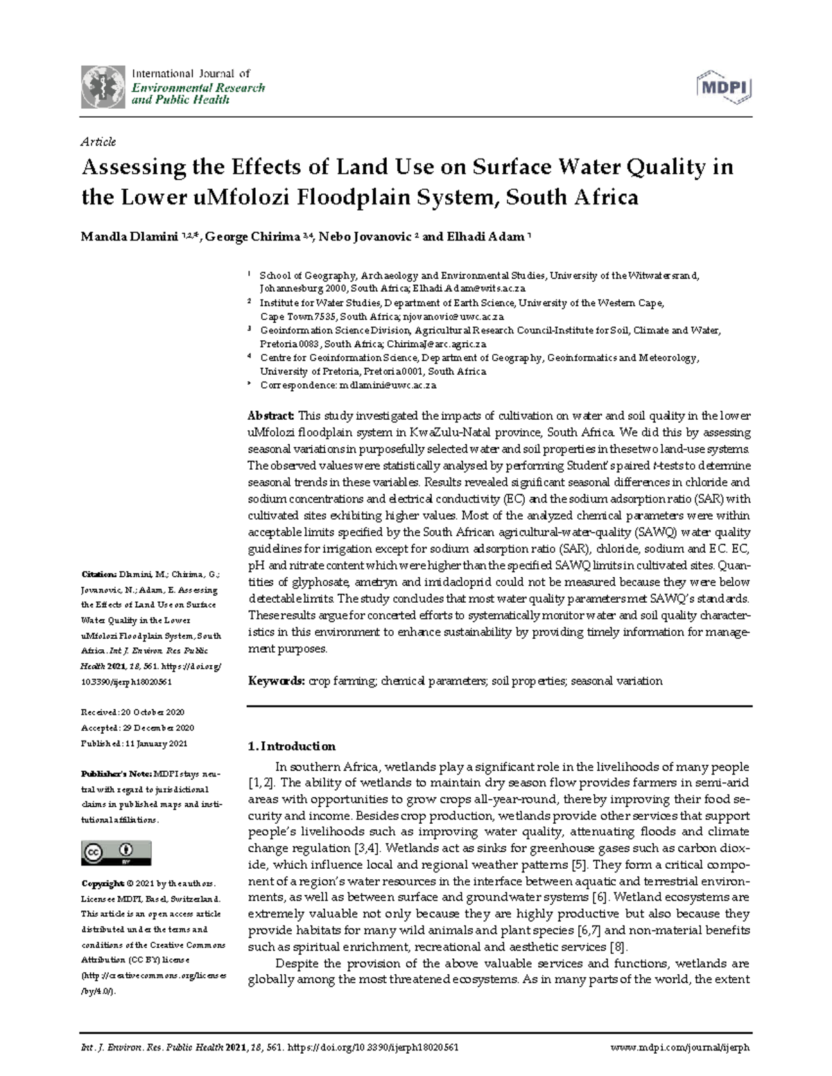 Assessing the Effects of Land Use on Surface Water - Int. J. Environ ...