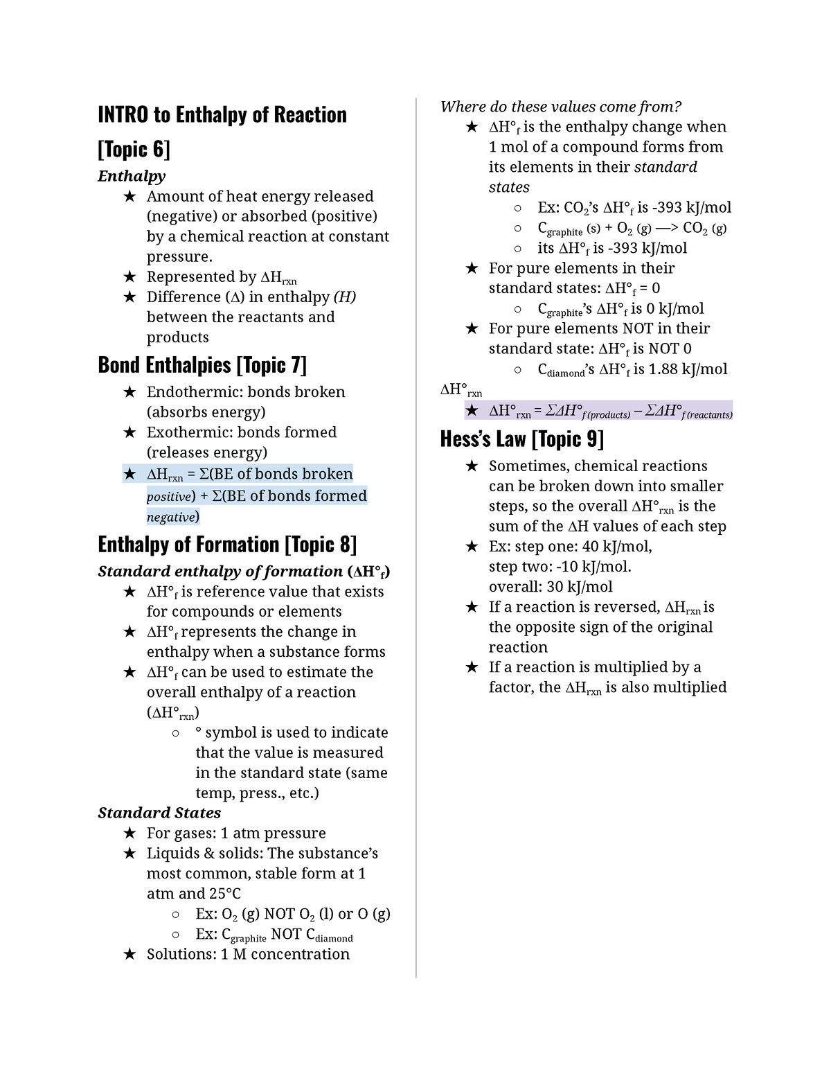 Unit 6 AP CHEM (topics 6-9) - INTRO To Enthalpy Of Reaction [Topic 6 ...