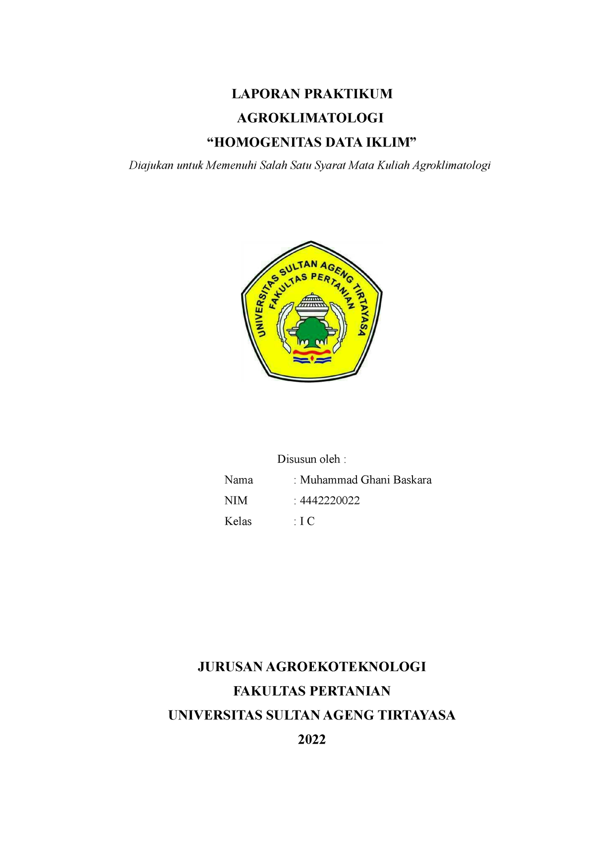 LP 3 AGROKLIMATOLOGI HOMOGENITAS DATA IKLIM - LAPORAN PRAKTIKUM ...