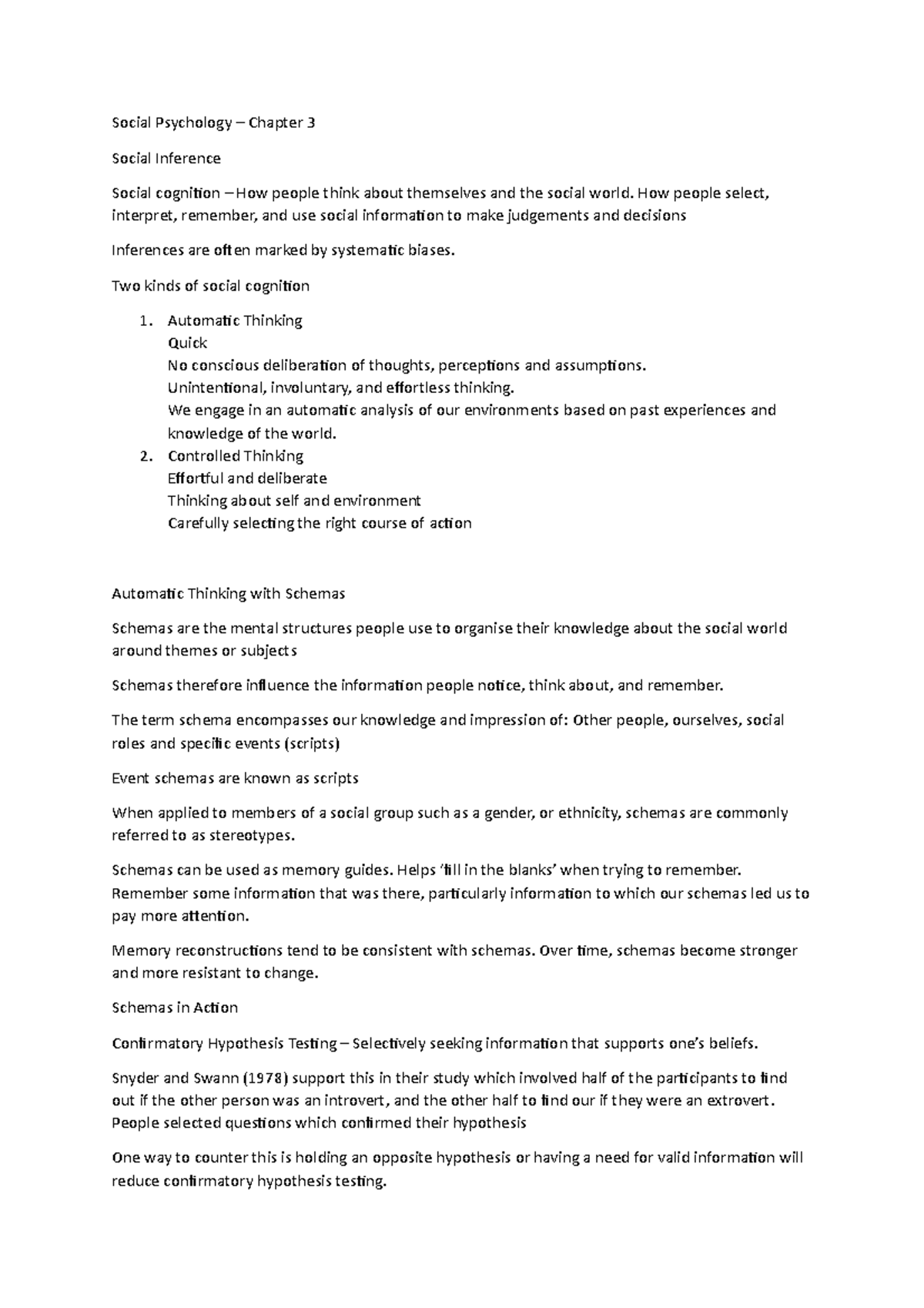 Social Psychology - Chapter 3 (Social Influence) - Social Psychology ...