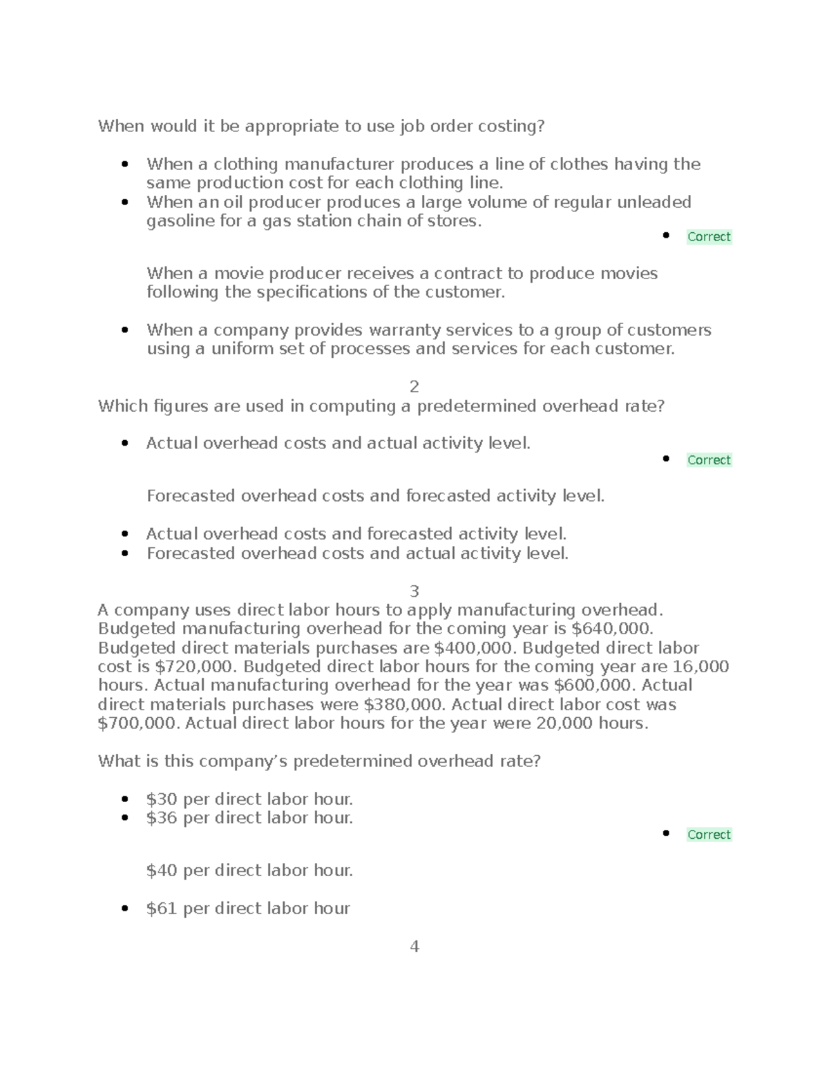 Job order costing - Notes - When would it be appropriate to use job ...