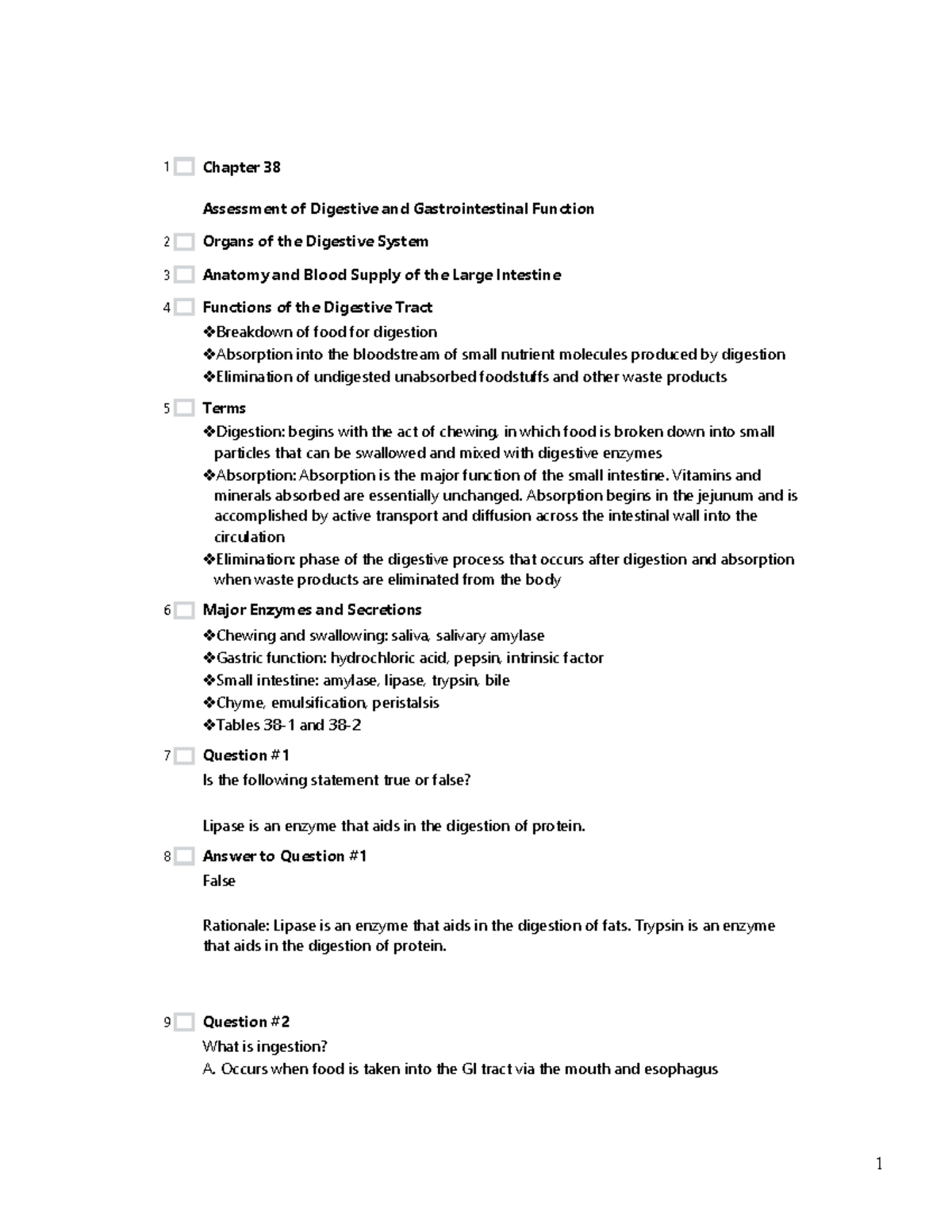 Chapter 38 - March - Chapter 38 Assessment Of Digestive And ...