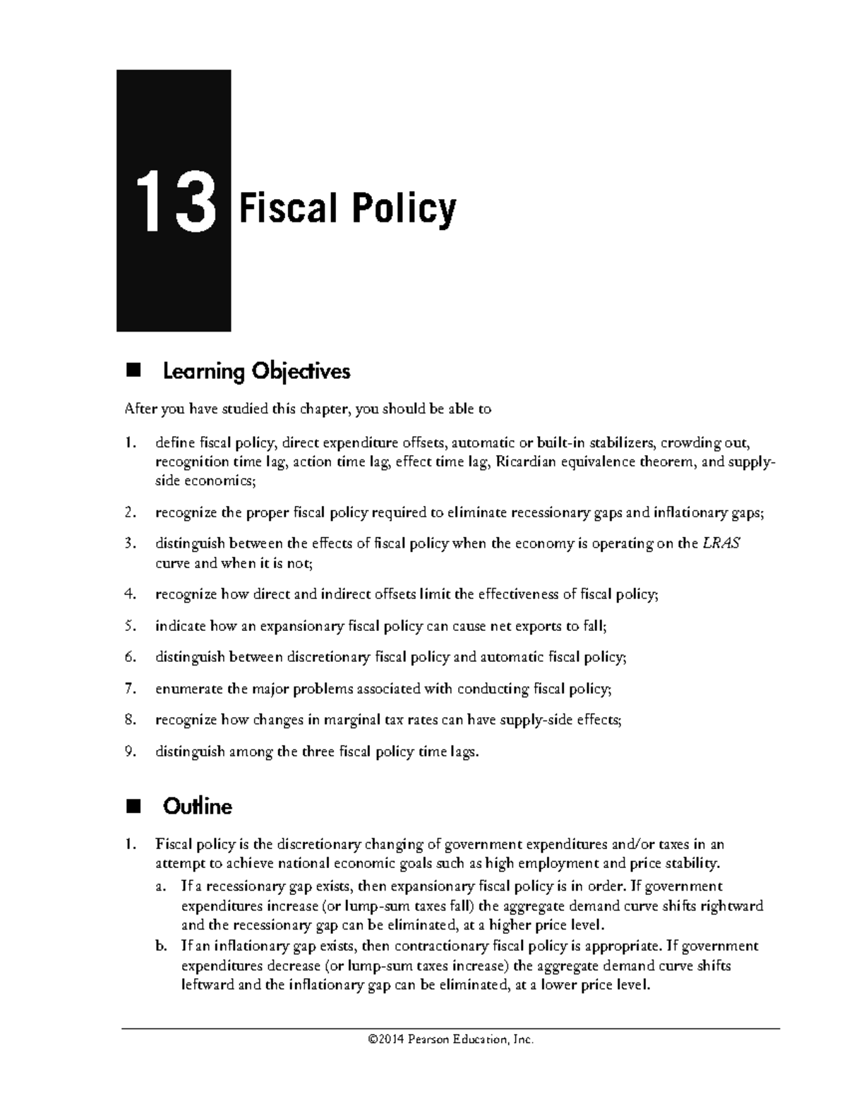 ECON122_Chapter 13_Test Bank - 13 Fiscal Policy Learning Objectives ...