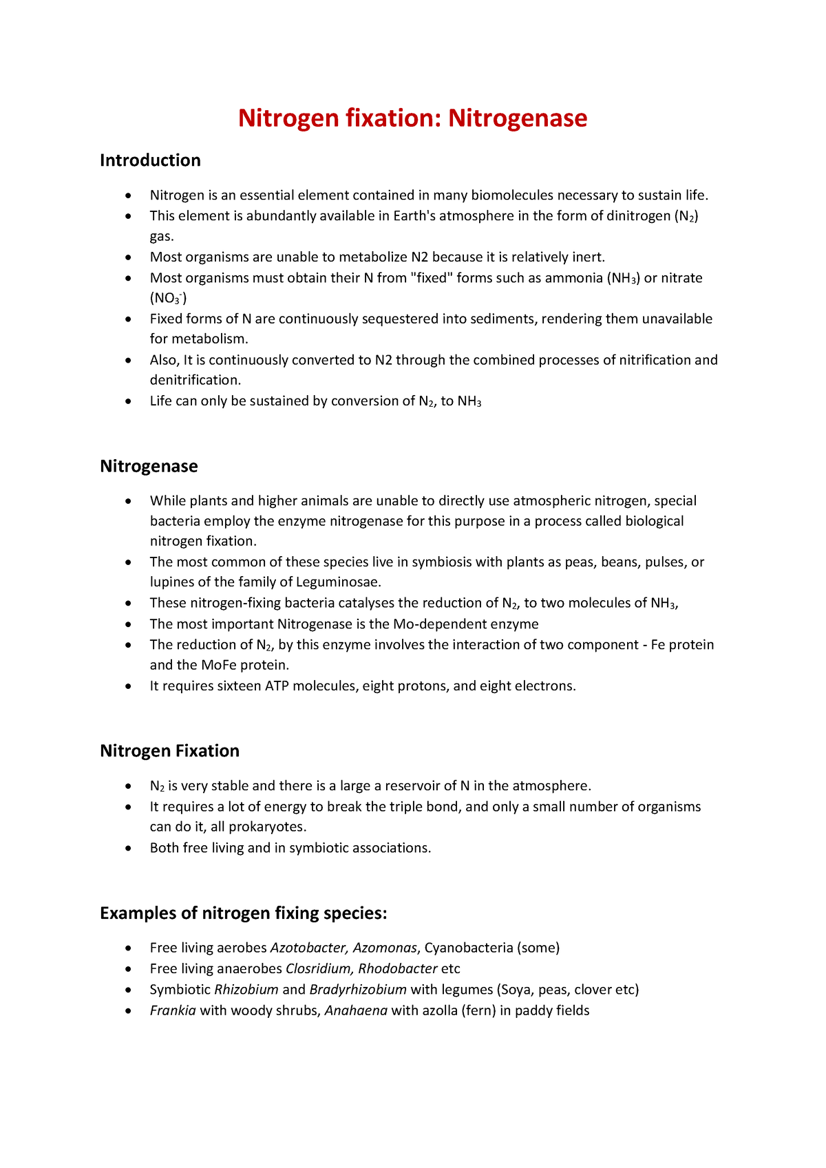 write short essay on nitrogen fixation