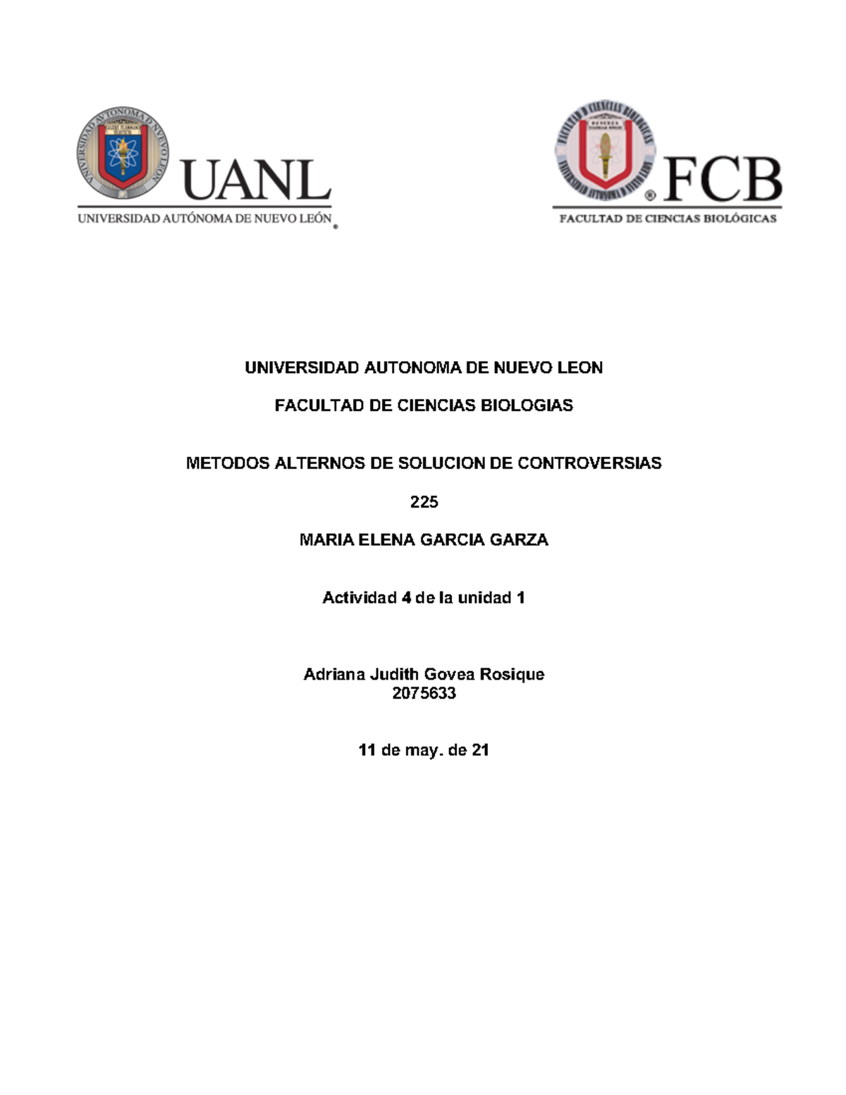 MACS evidencia 1 - UNIVERSIDAD AUTONOMA DE NUEVO LEON FACULTAD DE ...