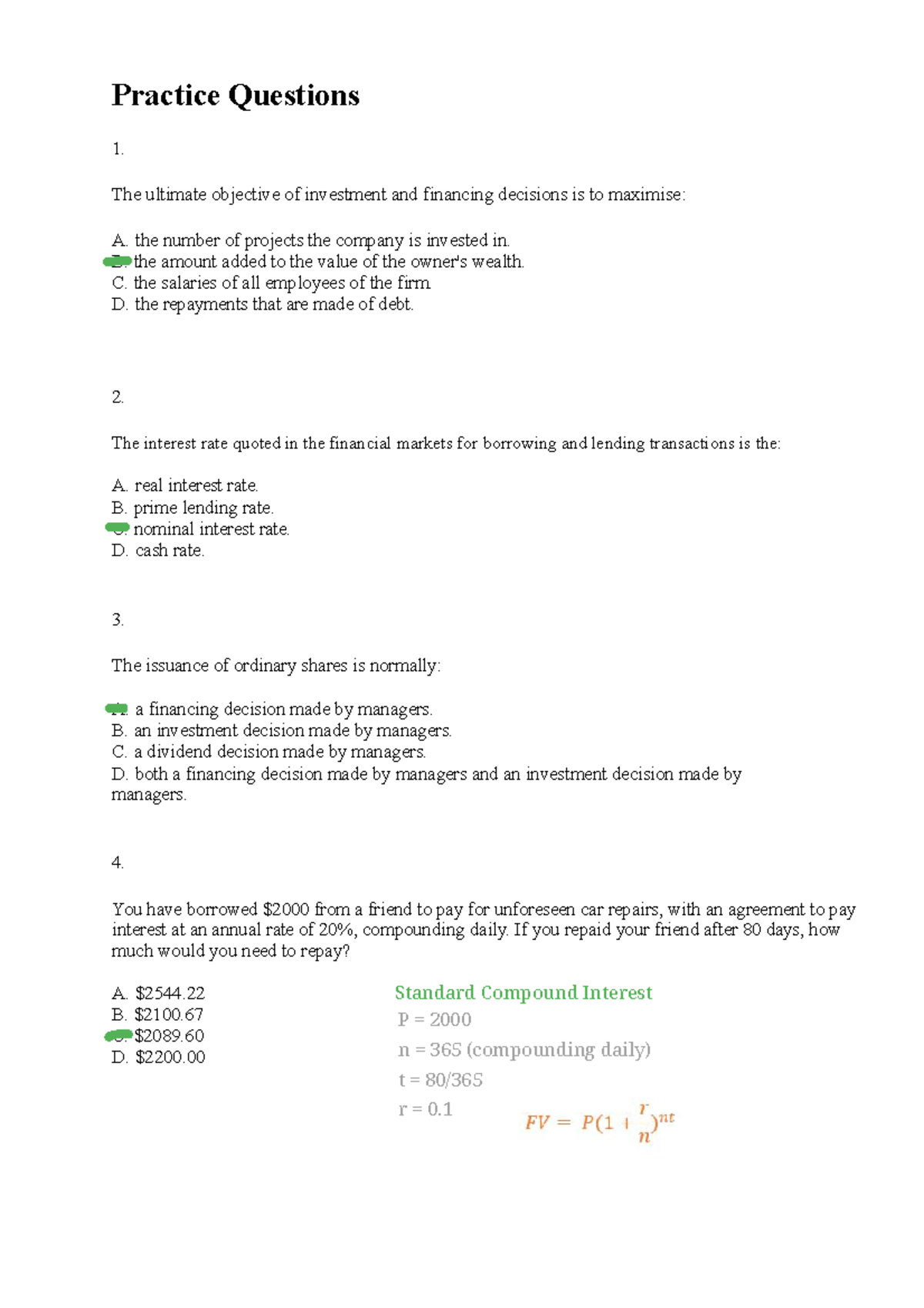 CAF009 Financial Accounting Sample Exam MCQ - Practice Questions 1. The ...