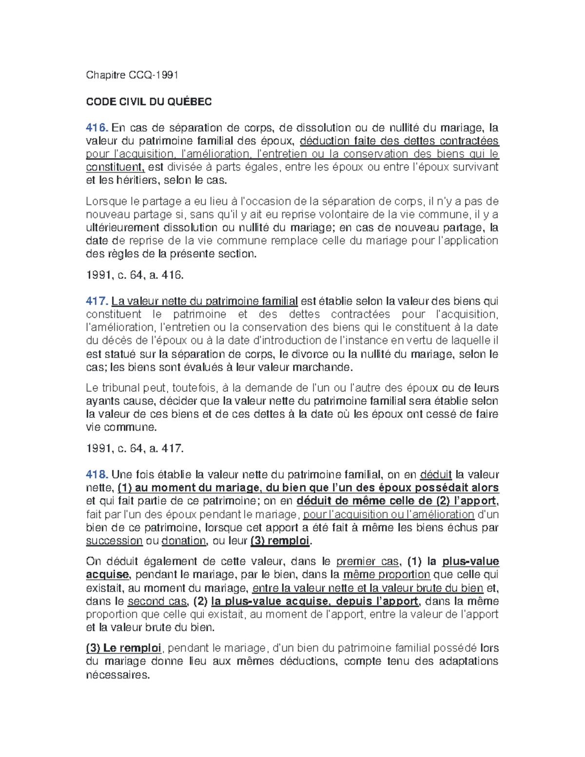 C9-Articles calcul valeur partageable du Patrimoine familial - Chapitre ...