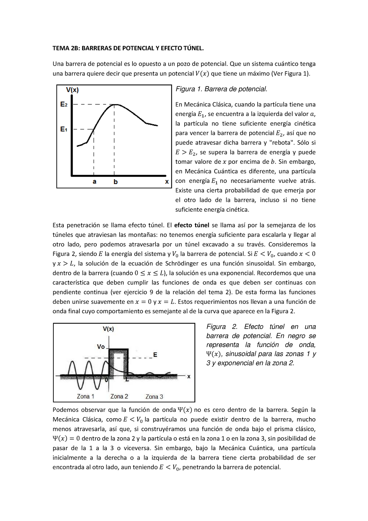 Tema 2b Sistemas Cuánticos Con Barrera De Potencial Y Efecto Túnel Quimica Cuántica 2do Grado 5008