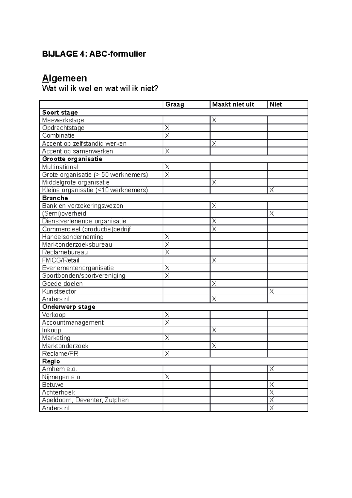 Bijlage 4 ABC Formulier - BIJLAGE 4: ABC-formulier Algemeen Wat Wil Ik ...